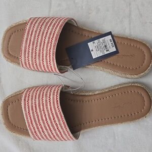 Universal Thread‎ Maren Flats Sandals, Women's Red and White, Size 8.5
